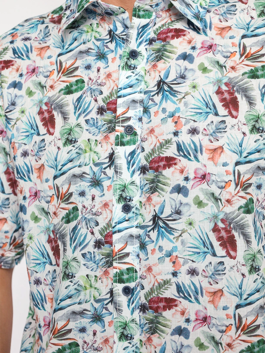 Рубашка из органического хлопка с цветочным принтом
